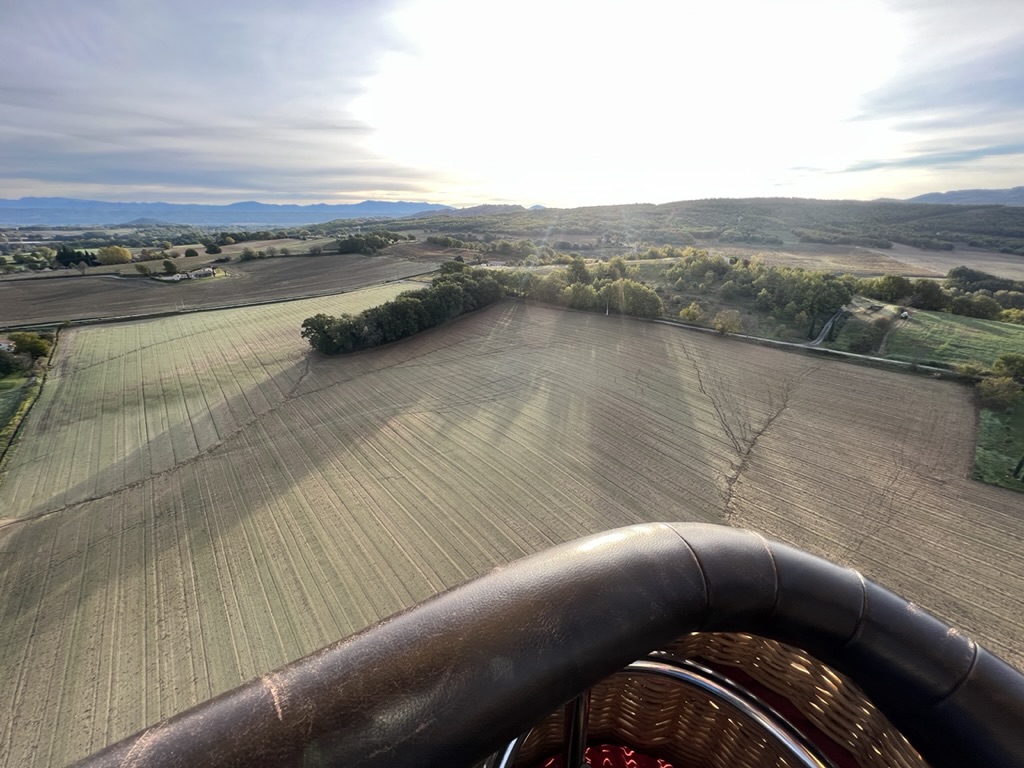 La vue à 360° depuis la nacelle de montgolfière